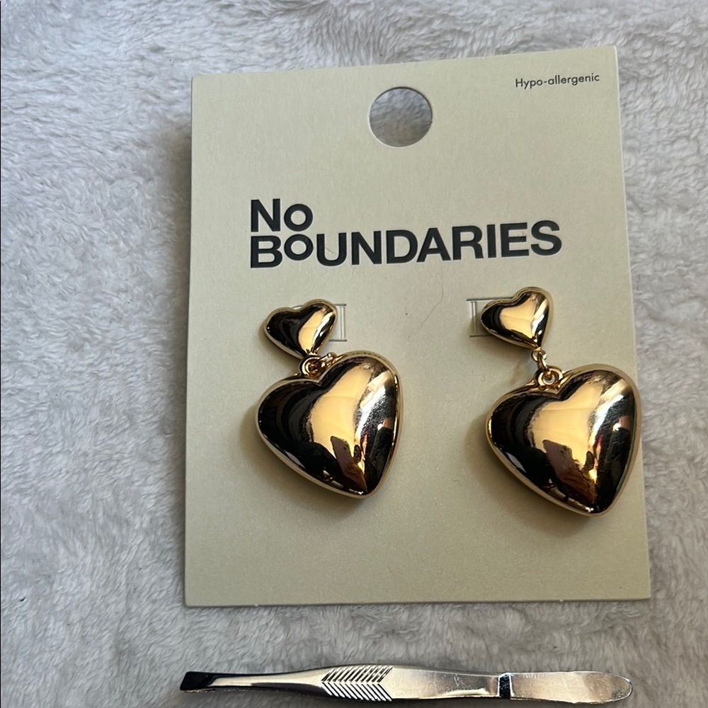 No Boundaries Gold Heart Earrings
